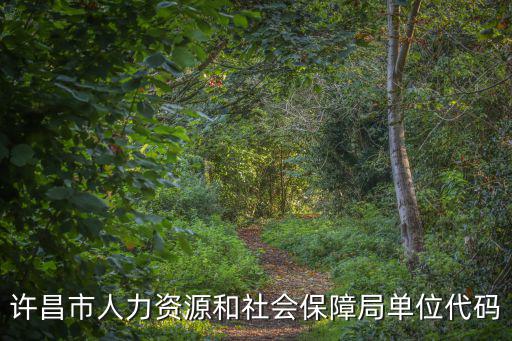 許昌市人力資源和社會保障局單位代碼