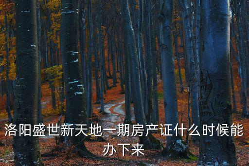 洛陽盛世新天地一期房產證什么時候能辦下來