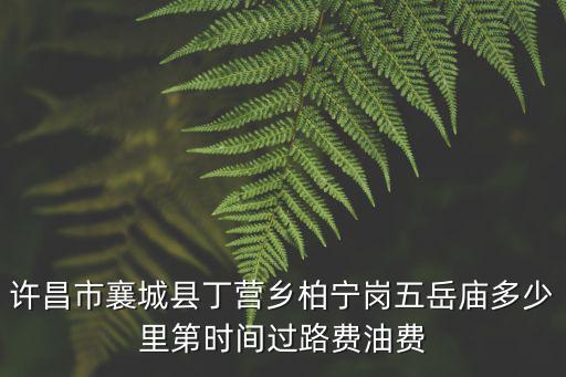 五岳廟，許昌市襄城縣丁營(yíng)鄉(xiāng)柏寧崗五岳廟多少里第時(shí)間過(guò)路費(fèi)油費(fèi)