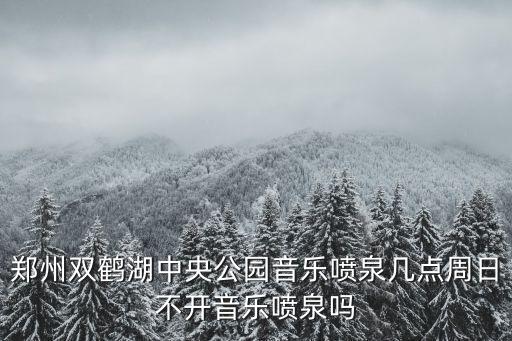 鄭州音樂噴泉，鄭州雙鶴湖中央公園音樂噴泉幾點周日不開音樂噴泉嗎