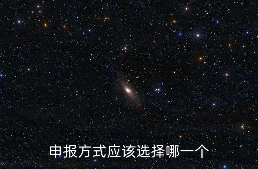 申報方式應該選擇哪一個