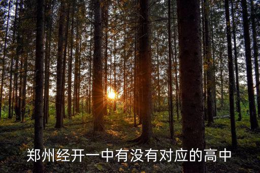 鄭州經(jīng)開一中有沒有對(duì)應(yīng)的高中