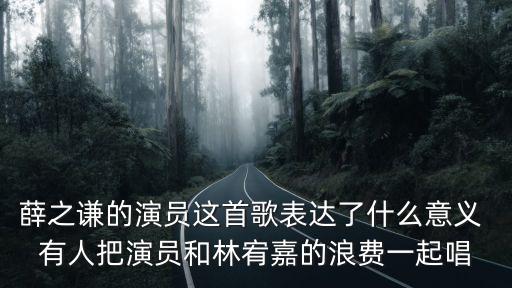 薛之謙的演員這首歌表達了什么意義 有人把演員和林宥嘉的浪費一起唱