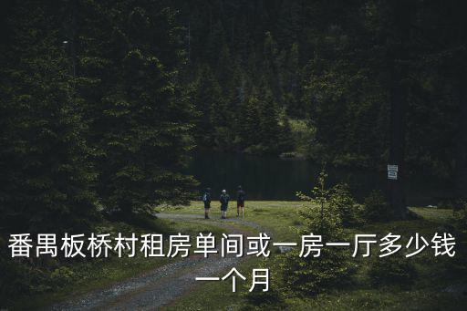 番禺板橋村租房單間或一房一廳多少錢一個月