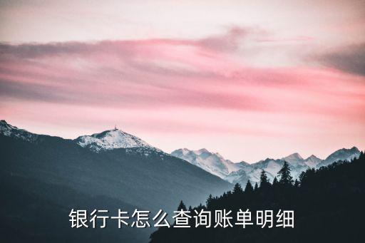 銀行卡怎么查詢賬單明細