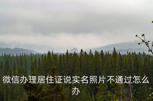 微信辦理居住證說(shuō)實(shí)名照片不通過(guò)怎么辦