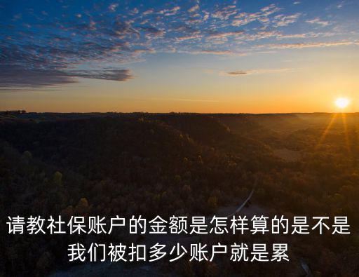 請教社保賬戶的金額是怎樣算的是不是我們被扣多少賬戶就是累