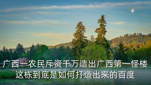 怪樓，廣西一農民斥資1500萬建了棟怪樓這樓有啥特色