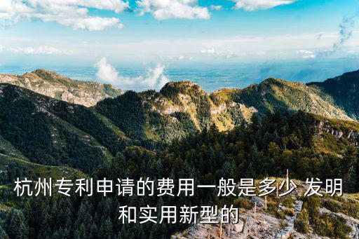 杭州專利申請的費用一般是多少 發(fā)明和實用新型的