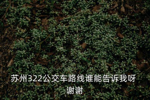 蘇州322公交車路線誰能告訴我呀 謝謝