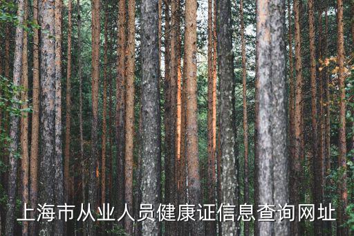 上海市從業人員健康證信息查詢網址