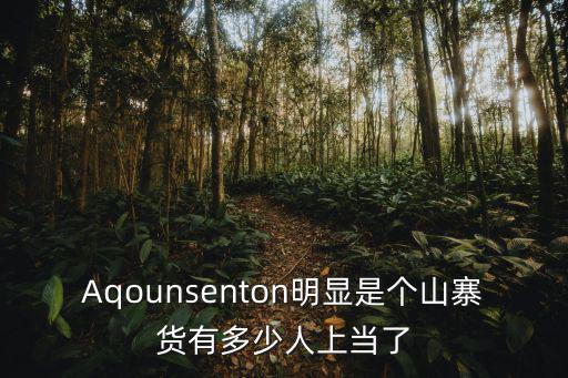 Aqounsenton明顯是個山寨貨有多少人上當了