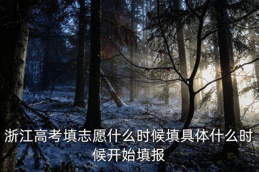 浙江高考填志愿什么時候填具體什么時候開始填報