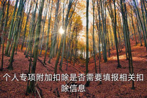 個人專項附加扣除是否需要填報相關(guān)扣除信息