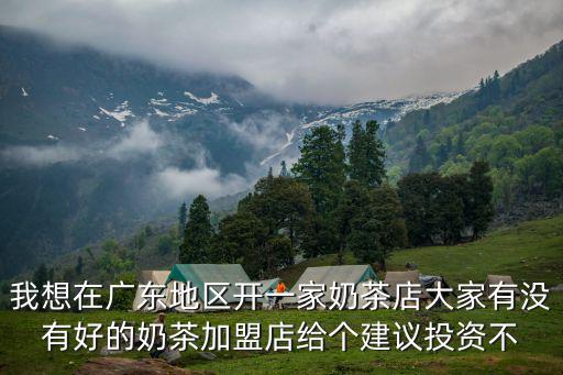 我想在廣東地區開一家奶茶店大家有沒有好的奶茶加盟店給個建議投資不