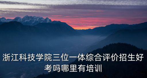 浙江科技學院三位一體綜合評價招生好考嗎哪里有培訓