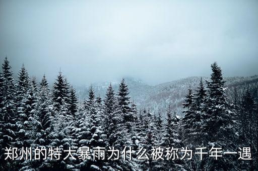 鄭州的特大暴雨為什么被稱為千年一遇