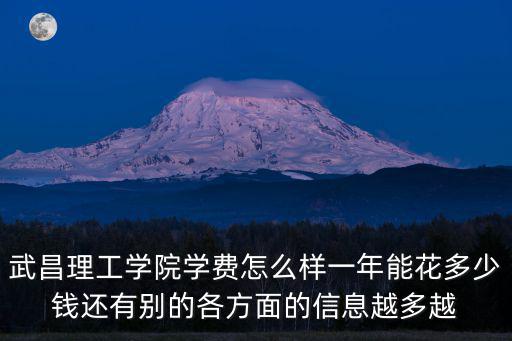 武昌理工學院學費怎么樣一年能花多少錢還有別的各方面的信息越多越