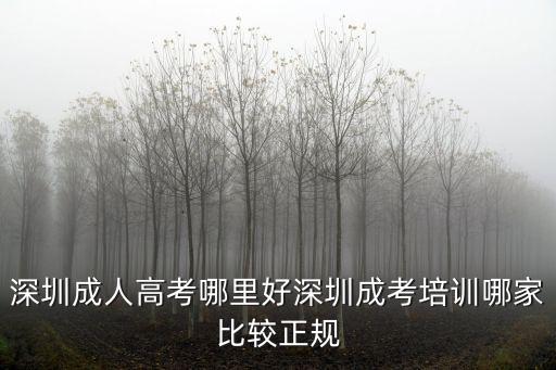 深圳成人高考哪里好深圳成考培訓哪家比較正規