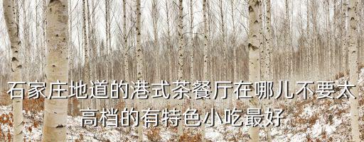 石家莊地道的港式茶餐廳在哪兒不要太高檔的有特色小吃最好