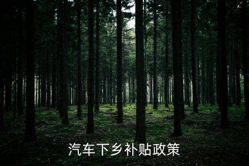 汽車下鄉補貼政策