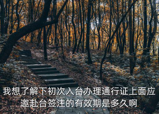 我想了解下初次入臺辦理通行證上面應邀赴臺簽注的有效期是多久啊