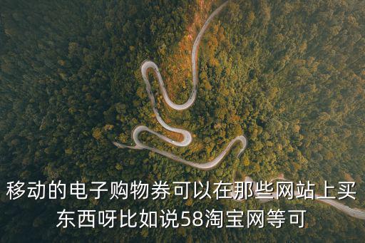 移動的電子購物券可以在那些網(wǎng)站上買東西呀比如說58淘寶網(wǎng)等可
