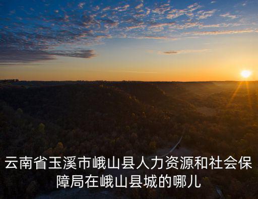 市人力資源和社會保障局，云南省玉溪市峨山縣人力資源和社會保障局在峨山縣城的哪兒