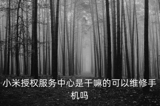 小米授權(quán)服務中心是干嘛的可以維修手機嗎