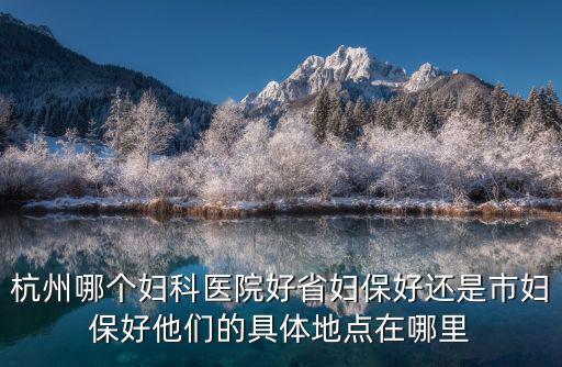 杭州哪個(gè)婦科醫(yī)院好省婦保好還是市婦保好他們的具體地點(diǎn)在哪里