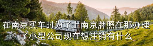 在南京買車時為了上南京牌照在那辦理了小型公司現在想注銷有什么