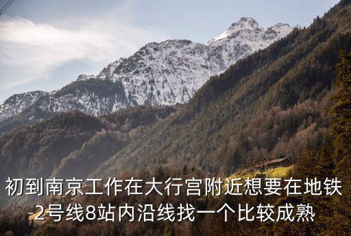 初到南京工作在大行宮附近想要在地鐵2號線8站內沿線找一個比較成熟
