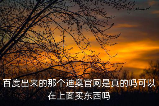 百度出來的那個迪奧官網(wǎng)是真的嗎可以在上面買東西嗎