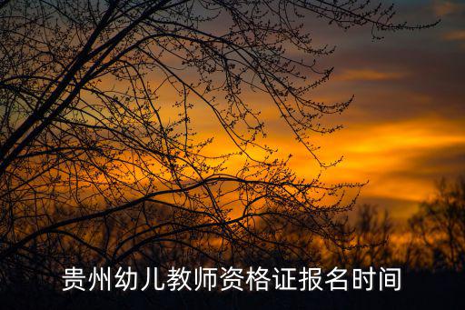 貴州幼兒教師資格證報名時間