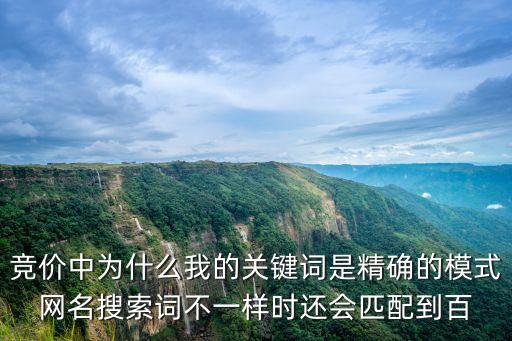 競價中為什么我的關鍵詞是精確的模式網名搜索詞不一樣時還會匹配到百