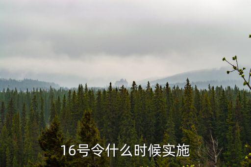16號令，16號令什么時候實施