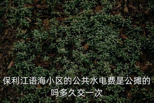 保利江語海小區的公共水電費是公攤的嗎多久交一次
