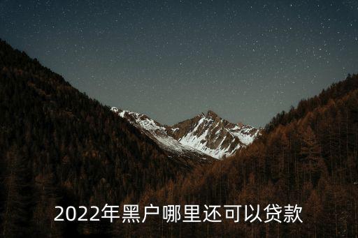 還貸款，2022年黑戶哪里還可以貸款