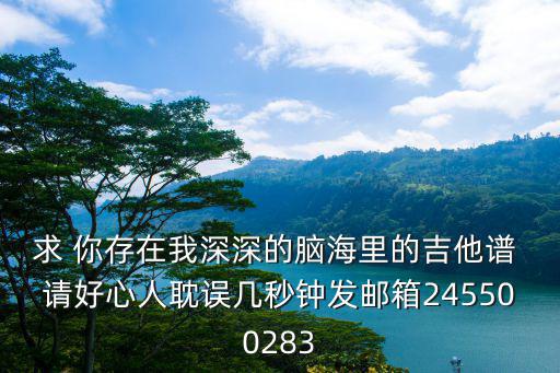 求 你存在我深深的腦海里的吉他譜 請好心人耽誤幾秒鐘發郵箱245500283