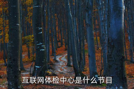 互聯網體檢中心是什么節目