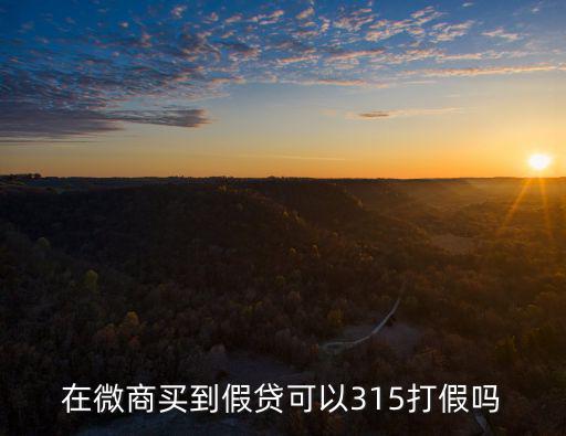 三一五打假，在微商買到假貸可以315打假嗎