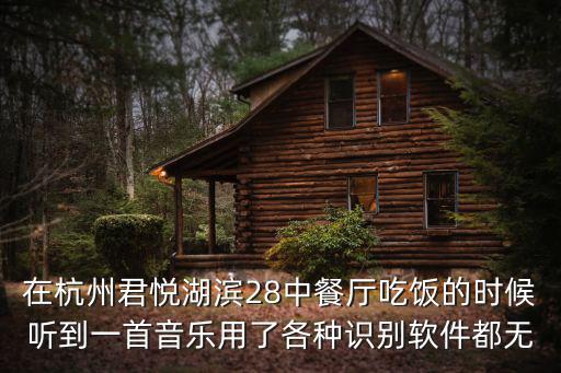 在杭州君悅湖濱28中餐廳吃飯的時(shí)候聽到一首音樂用了各種識(shí)別軟件都無