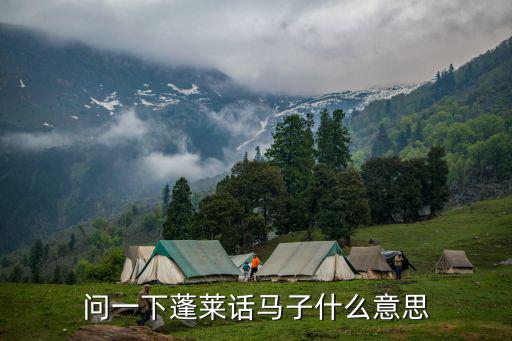 問一下蓬萊話馬子什么意思