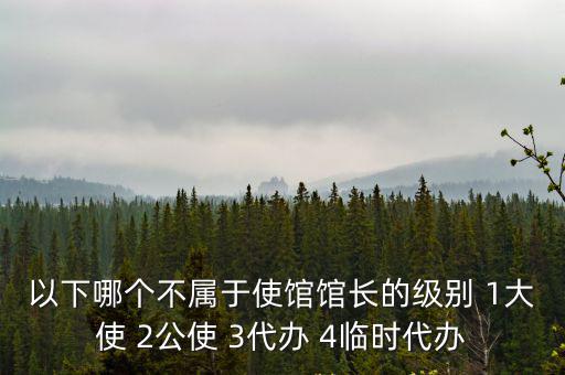 以下哪個不屬于使館館長的級別 1大使 2公使 3代辦 4臨時代辦