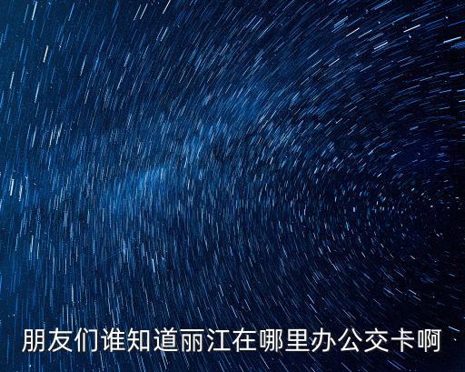 朋友們誰(shuí)知道麗江在哪里辦公交卡啊