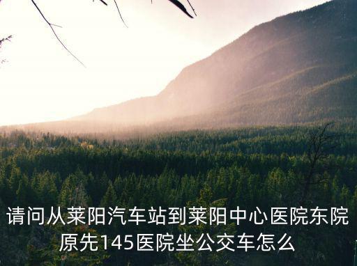 請問從萊陽汽車站到萊陽中心醫院東院原先145醫院坐公交車怎么