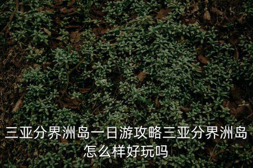 海南分界洲島介紹，三亞分界洲島一日游攻略三亞分界洲島怎么樣好玩嗎