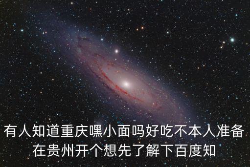 嘿小面，有人知道重慶嘿小面嗎好吃不本人準備在貴州開個想先了解下百度知