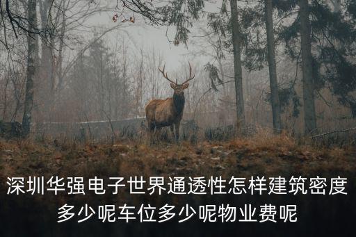 深圳華強電子世界通透性怎樣建筑密度多少呢車位多少呢物業費呢