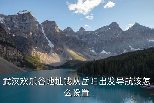 武漢歡樂谷地址我從岳陽出發導航該怎么設置